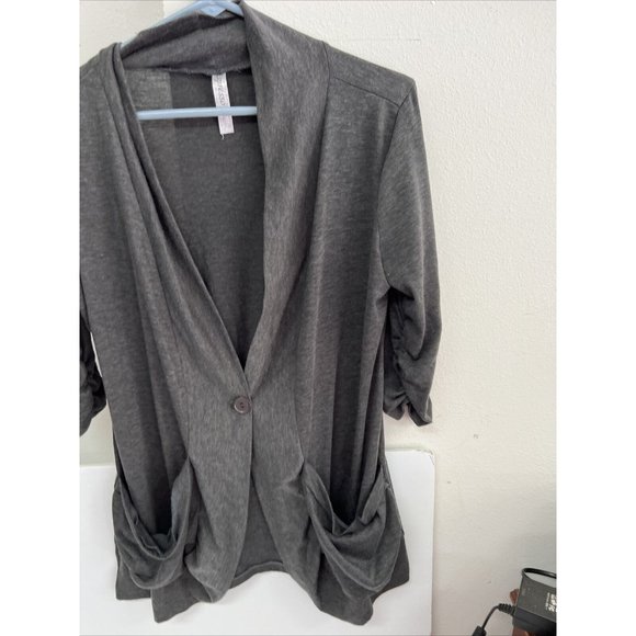 M&S espresso size L cardigan gray button up - Picture 5 of 9